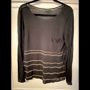 THEORY Long Sleeve Top with Bottom Stripes - Size M - Excellent Used Condition!